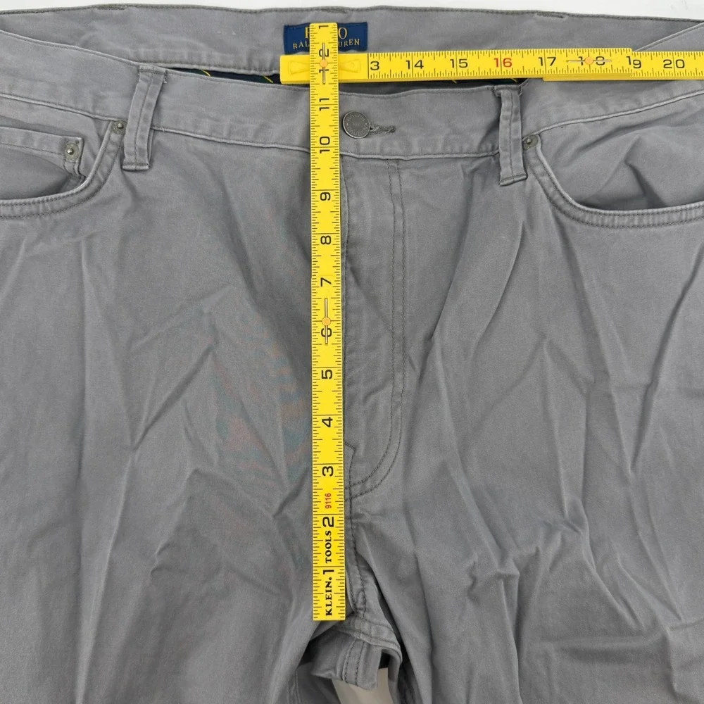 Polo Ralph Lauren Varick Slim Straight Gray Cotton Stretch Pants Mens 40x34